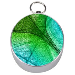 3d Leaves Texture Sheet Blue Green Silver Compasses