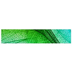 3d Leaves Texture Sheet Blue Green Small Premium Plush Fleece Scarf