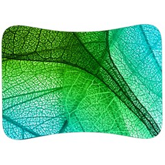 3d Leaves Texture Sheet Blue Green Velour Seat Head Rest Cushion