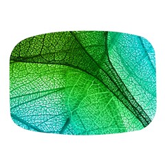 3d Leaves Texture Sheet Blue Green Mini Square Pill Box