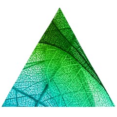 3d Leaves Texture Sheet Blue Green Wooden Puzzle Triangle