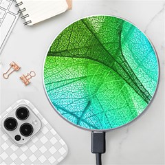 3d Leaves Texture Sheet Blue Green Wireless Fast Charger(white)