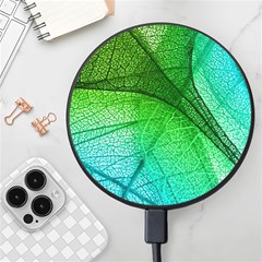 3d Leaves Texture Sheet Blue Green Wireless Fast Charger(black)