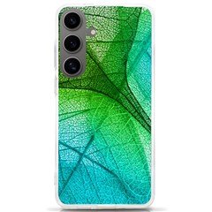 3d Leaves Texture Sheet Blue Green Samsung Galaxy S24 Ultra 6 9 Inch Tpu Uv Case by Cemarart