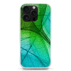 3d Leaves Texture Sheet Blue Green Iphone 16 Pro Tpu Uv Print Case