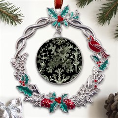 Weave Haeckel Lichenes Photobionten Metal X mas Wreath Holly Leaf Ornament