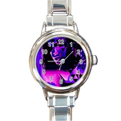 Counting Coup Ultraviolet Round Italian Charm Watch