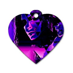 Counting Coup Ultraviolet Dog Tag Heart (two Sides)