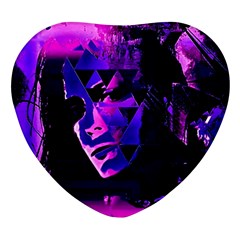 Counting Coup Ultraviolet Heart Glass Fridge Magnet (4 Pack) by MRNStudios