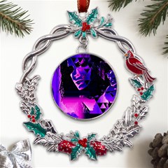 Counting Coup Ultraviolet Metal X mas Wreath Holly Leaf Ornament