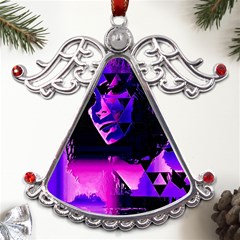 Counting Coup Ultraviolet Metal Angel With Crystal Ornament