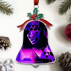 Counting Coup Ultraviolet Metal Holly Leaf Bell Ornament