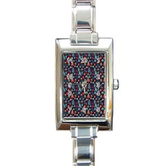 Vintage Style Christmas Decoration Pattern Motif Rectangle Italian Charm Watch