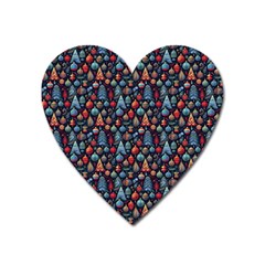 Vintage Style Christmas Decoration Pattern Motif Heart Magnet by dflcprintsclothing