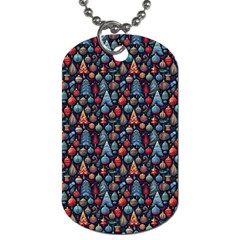 Vintage Style Christmas Decoration Pattern Motif Dog Tag (two Sides) by dflcprintsclothing