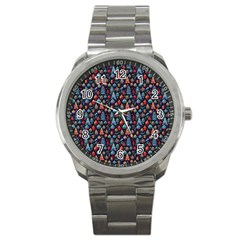 Vintage Style Christmas Decoration Pattern Motif Sport Metal Watch