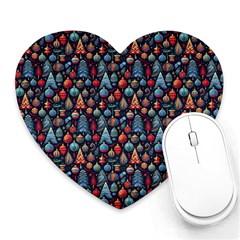 Vintage Style Christmas Decoration Pattern Motif Heart Mousepad