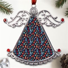 Vintage Style Christmas Decoration Pattern Motif Metal Angel With Crystal Ornament by dflcprintsclothing