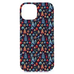 Vintage Style Christmas Decoration Pattern Motif Iphone 15 Plus Black Uv Print Pc Hardshell Case by dflcprintsclothing