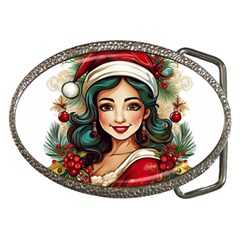 Young Woman With Santa Claus Clothes Isolated Illustration Wb Belt Buckles