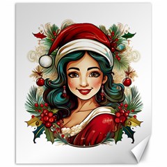 Young Woman With Santa Claus Clothes Isolated Illustration Wb Canvas 8  X 10 