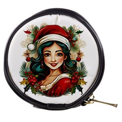 Young Woman With Santa Claus Clothes Isolated Illustration Wb Mini Makeup Bag by dflcprintsclothing