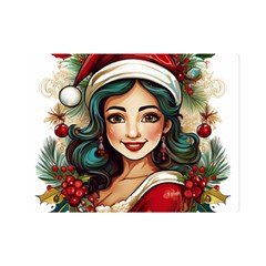 Young Woman With Santa Claus Clothes Isolated Illustration Wb Premium Plush Fleece Blanket (mini) by dflcprintsclothing