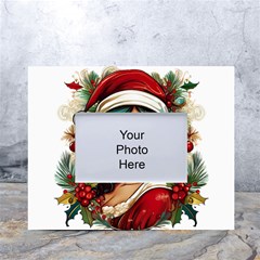 Young Woman With Santa Claus Clothes Isolated Illustration Wb White Tabletop Photo Frame 4 x6 