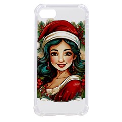 Young Woman With Santa Claus Clothes Isolated Illustration Wb Iphone Se