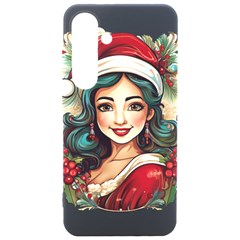 Young Woman With Santa Claus Clothes Isolated Illustration Wb Samsung Galaxy S24 6 2 Inch Black Tpu Uv Case