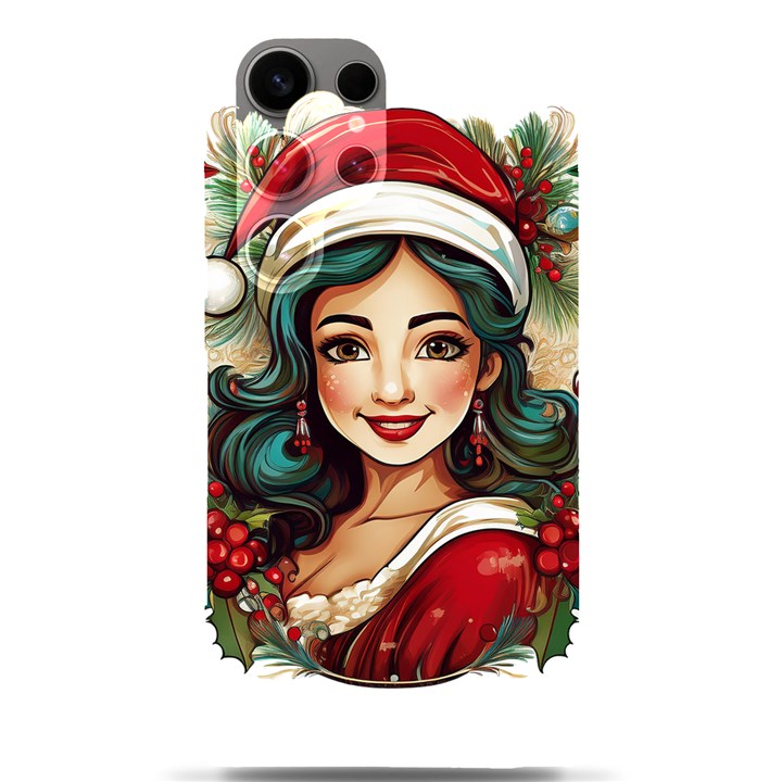 Young Woman With Santa Claus Clothes Isolated Illustration Wb Samsung Galaxy S24 Ultra 6.9 Inch Black TPU UV Case