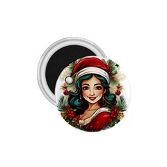 Young Woman With Santa Claus Clothes Isolated Illustration Wb 1 75  Magnets by dflcprintsclothing