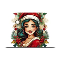 Young Woman With Santa Claus Clothes Isolated Illustration Wb Plate Mats