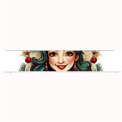 Young Woman With Santa Claus Clothes Isolated Illustration Wb Small Bar Mat