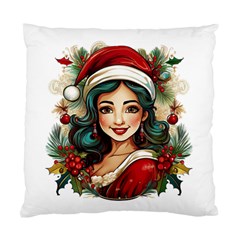 Young Woman With Santa Claus Clothes Isolated Illustration Wb Standard Cushion Case (one Side)