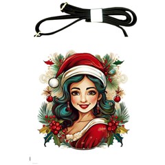 Young Woman With Santa Claus Clothes Isolated Illustration Wb Shoulder Sling Bag