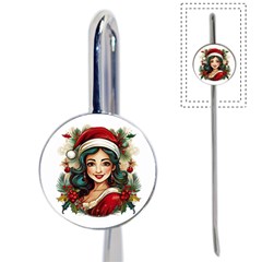 Young Woman With Santa Claus Clothes Isolated Illustration Wb Book Mark