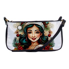 Young Woman With Santa Claus Clothes Isolated Illustration Wb Shoulder Clutch Bag