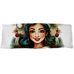 Young Woman With Santa Claus Clothes Isolated Illustration Wb 21 x60  Body Pillow Case Dakimakura (two Sides)