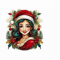 Young Woman With Santa Claus Clothes Isolated Illustration Wb Large Garden Flag (two Sides)