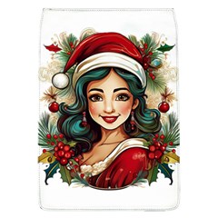 Young Woman With Santa Claus Clothes Isolated Illustration Wb Removable Flap Cover (l)