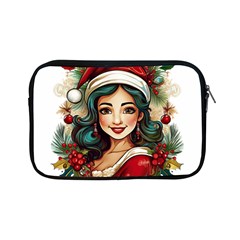 Young Woman With Santa Claus Clothes Isolated Illustration Wb Apple Ipad Mini Zipper Cases