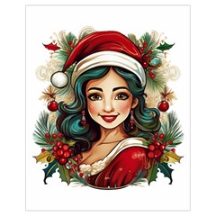 Young Woman With Santa Claus Clothes Isolated Illustration Wb Drawstring Bag (small)