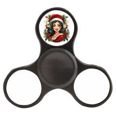 Young Woman With Santa Claus Clothes Isolated Illustration Wb Finger Spinner