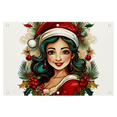 Young Woman With Santa Claus Clothes Isolated Illustration Wb Banner And Sign 6  X 4  by dflcprintsclothing