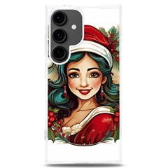 Young Woman With Santa Claus Clothes Isolated Illustration Wb Samsung Galaxy S24 Plus 6 7 Inch Tpu Uv Case by dflcprintsclothing