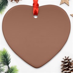 Mocha Mousse Hex Code #a47864 Heart Ornament (two Sides)