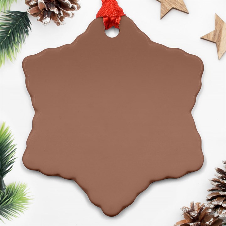 Mocha Mousse Hex Code #a47864 Ornament (Snowflake)