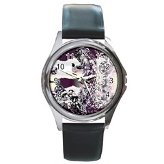 Marina Paper Cut Round Metal Watch