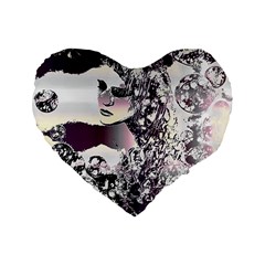 Marina Paper Cut Standard 16  Premium Flano Heart Shape Cushions